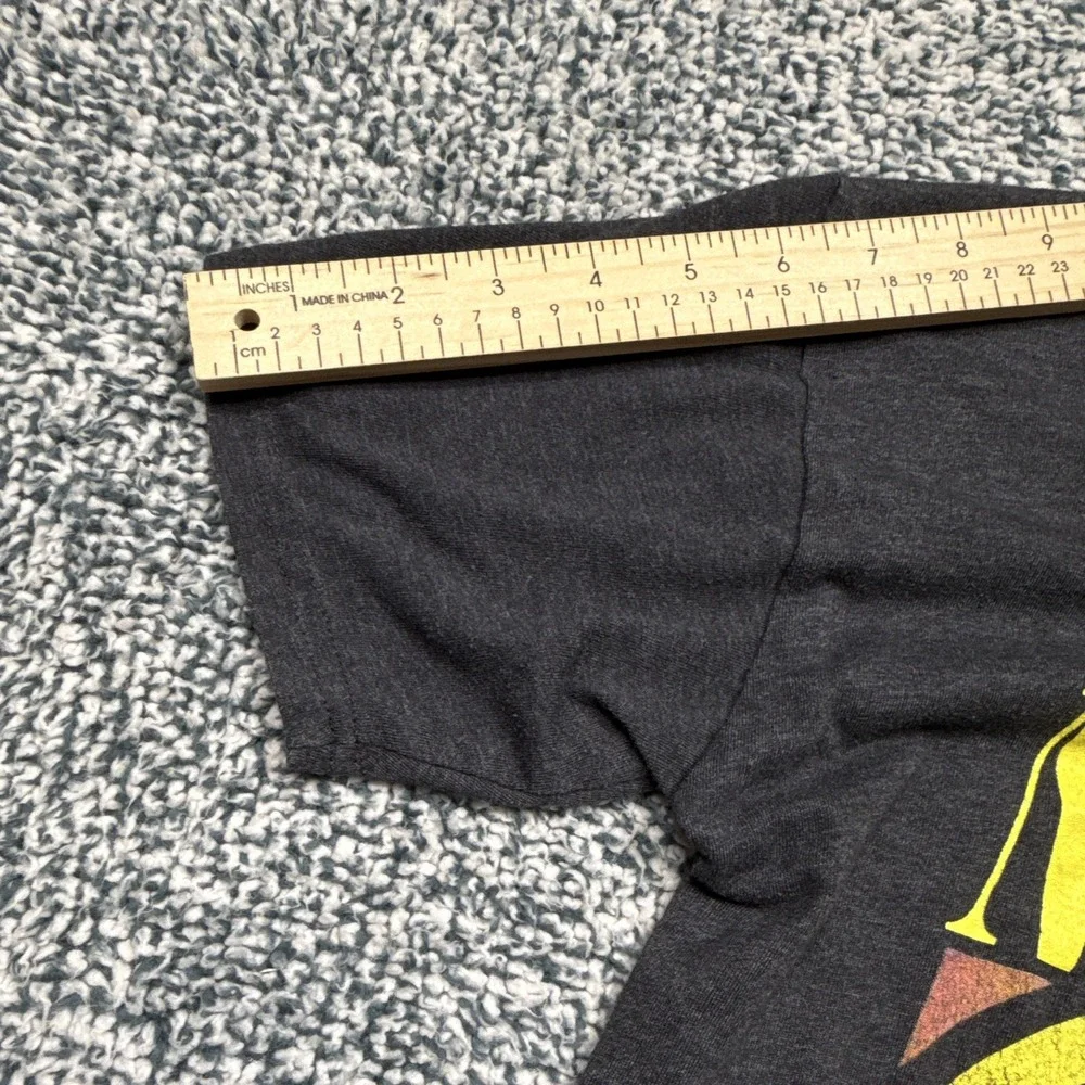 Vtg Nirvana Black Spiral Graphic T-Shirt Smiley Face Logo Short Sleeve Size S